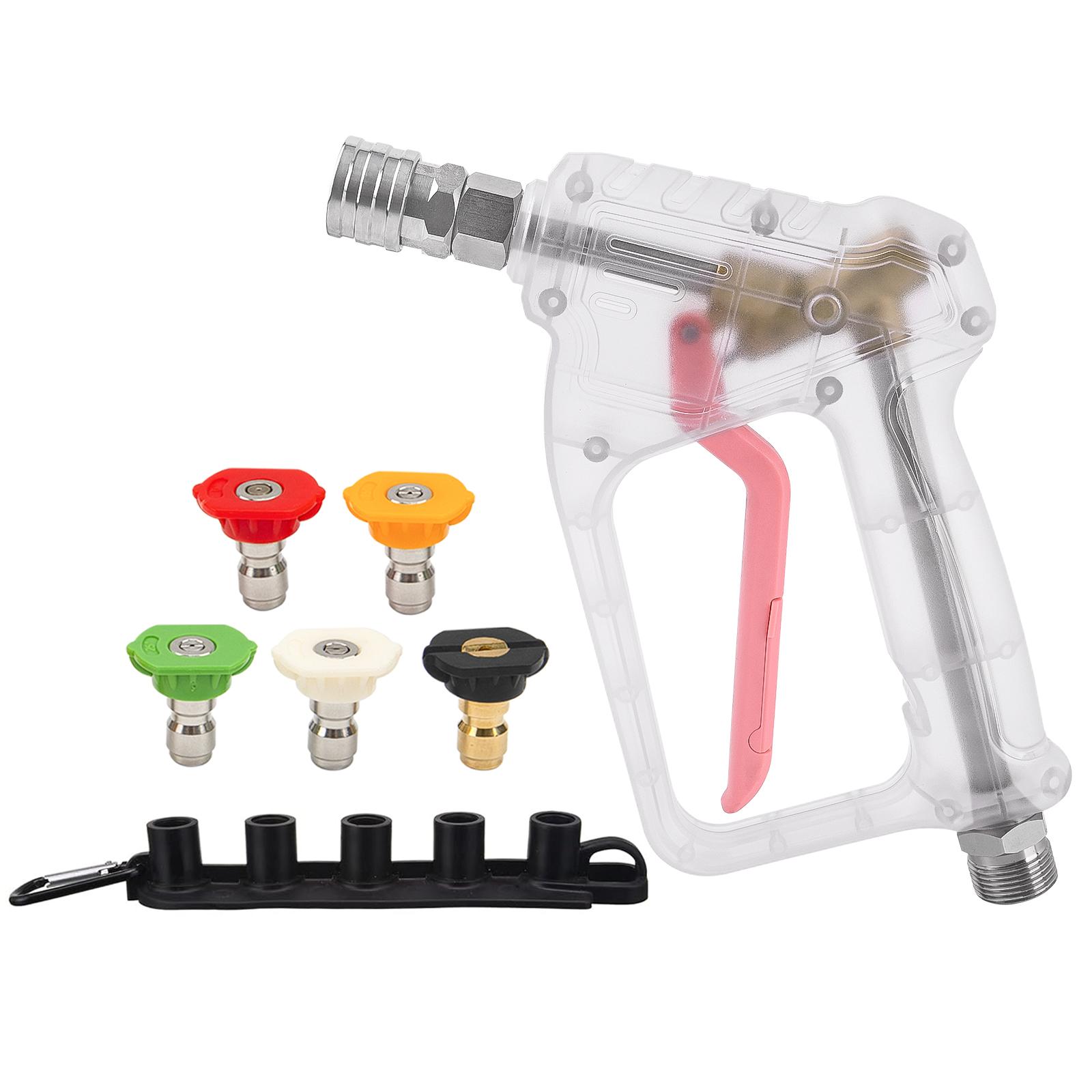 

BEAR FORCE Pressure Washer Gun Kit - Electric Pressure Washer Gun Max 150 bar (2200 PSI) with 1/4 Quick Connector & 5 Spray Nozzles Tips Set розовый