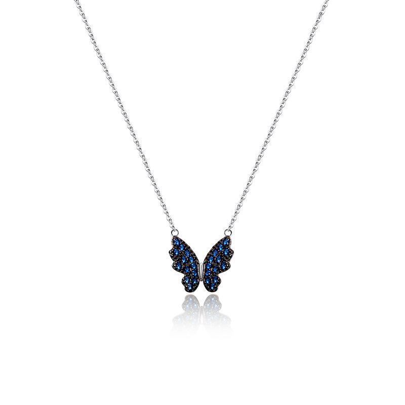 Butterfly Necklace for Women, Light Luxury Super Fairy Socialite Style Collarbone Chain Sweater Chain Accessories