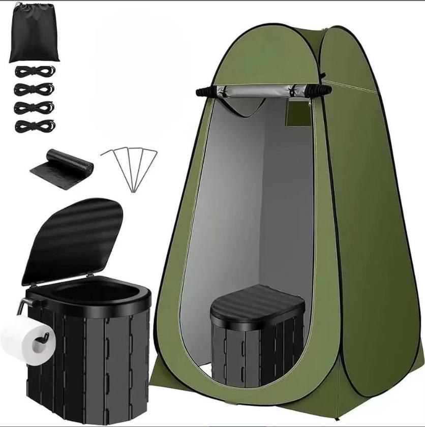 Portable Odor-Proof Folding Commode: Emergency Camping & Travel Car Toilet Solidifier
