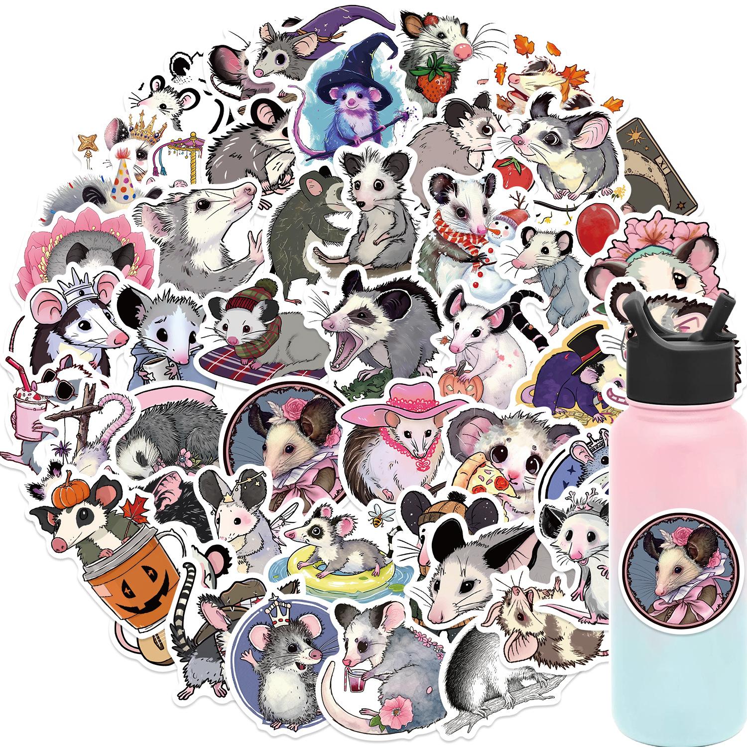 

50 Cartoon Possum Doodle Stickers Decorate Guitar Notebook Suitcase DIY Waterproof Stickers