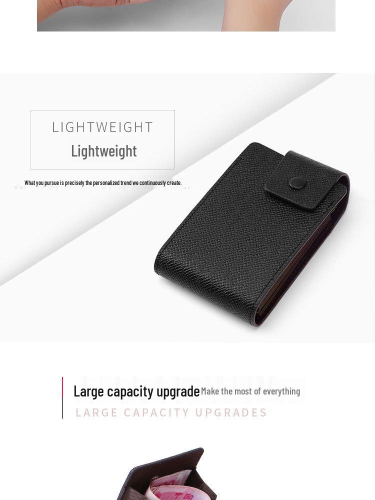 Stylish Multi-functional Cross-Grain Card Holder with Buckle for Coins and IDs