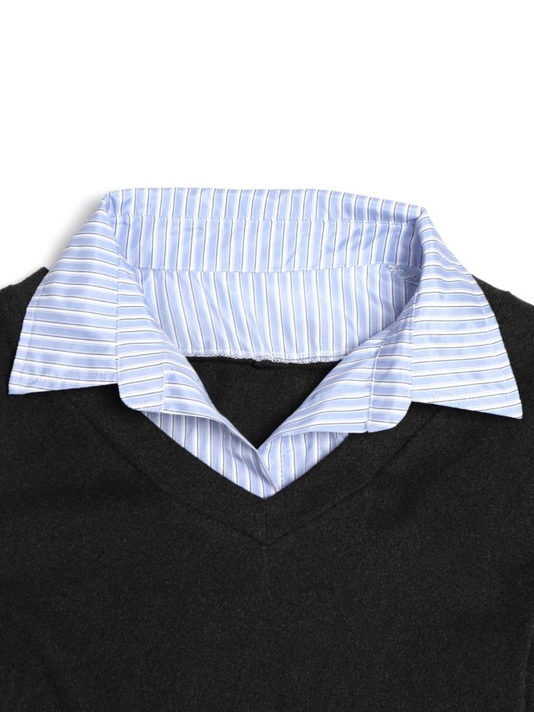 Women's Long-Sleeve Two-in-One Fashion Shirt