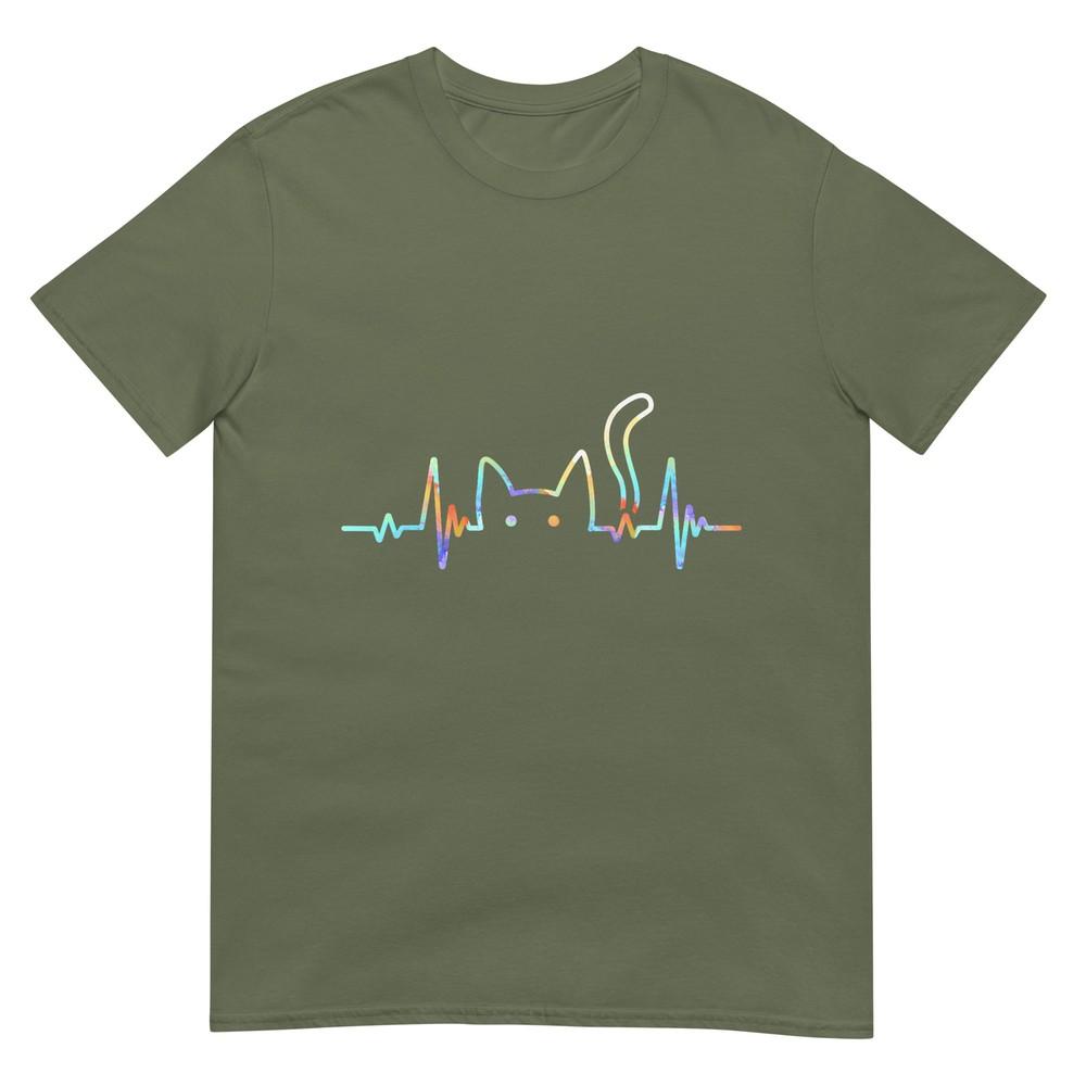 Heartbeat Cat Lover Animal Silhouette Cute Cat Tshirt