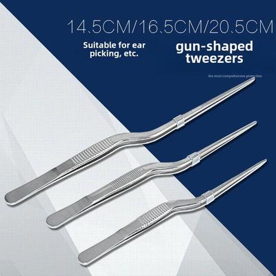 Stainless Steel Gun-Shaped Tweezers for Ear Cleaning and Kitchen Use
