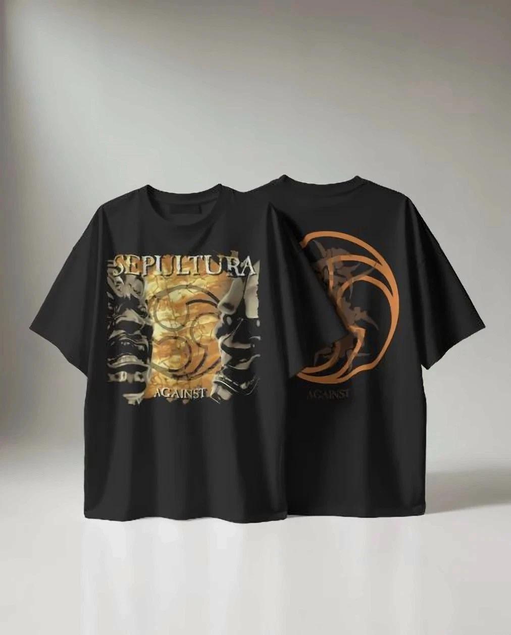 SEPULTURA AGAINST T-SHIRT BLACK SIZE S-5XL S