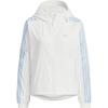 Originals Women's Lightweight Hooded Jacket Full-Zip UV Protection Windbreaker Casual Outerwear Sky Blue White JI7474