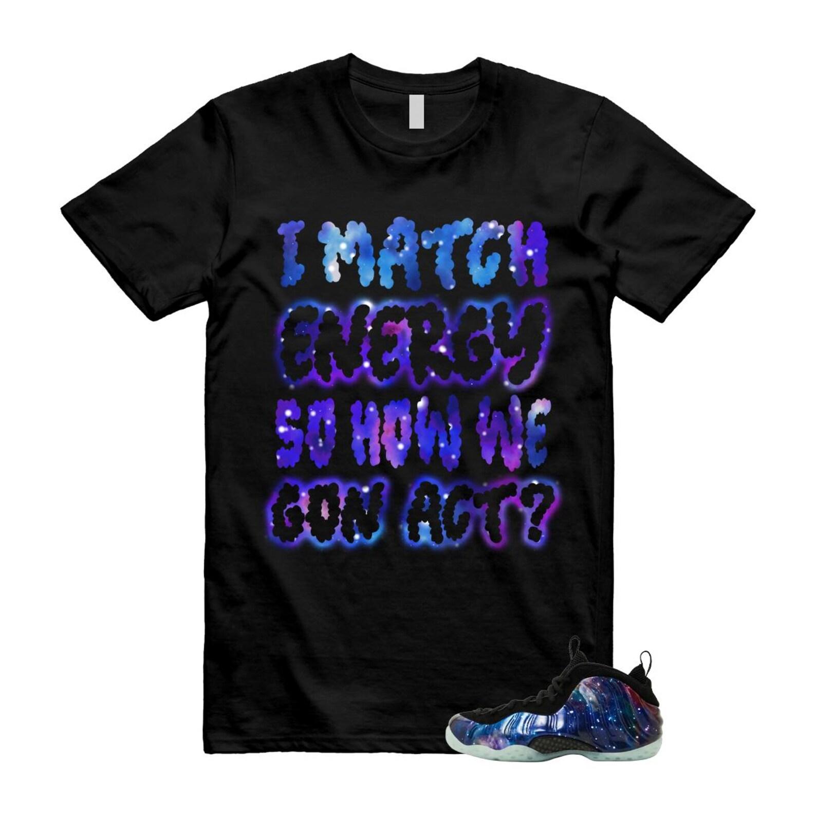 Foamposite Galaxy Obsidian Black Anthracite Air One T Shirt Match MATCH M