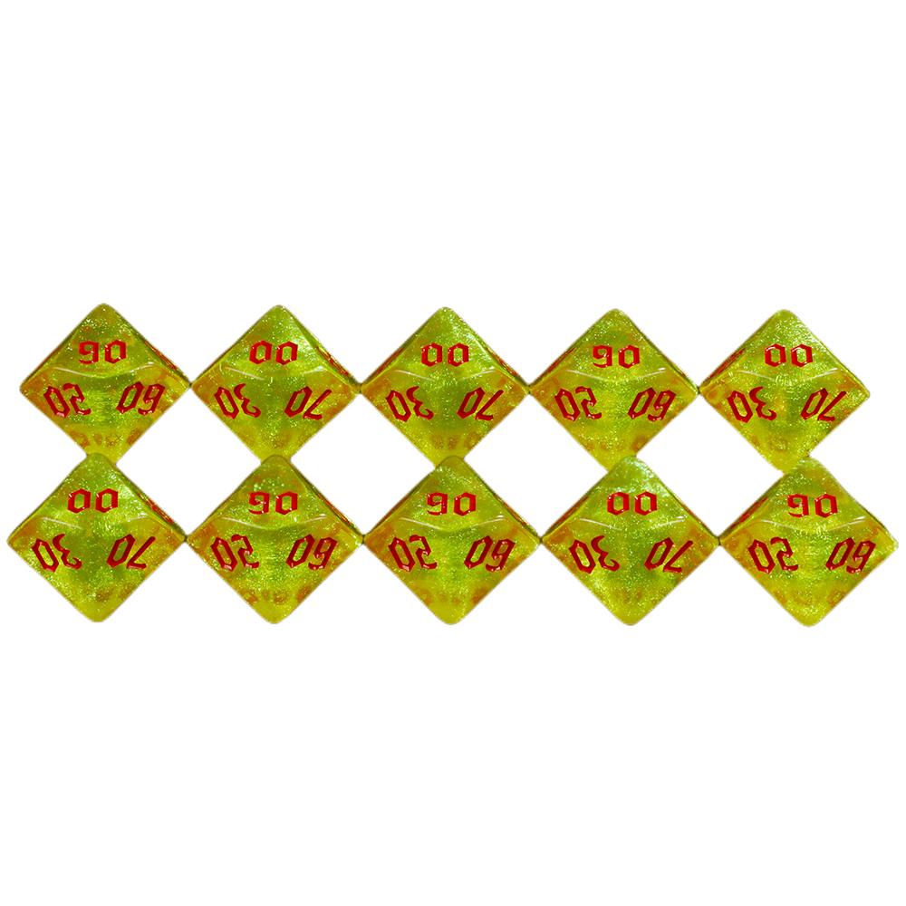 D10(00-90) Dice Set 10PCS for DND 10 Sided Dice Multi-sided Games Dices Desktop Polyhedral Set ,for Role Playing Game