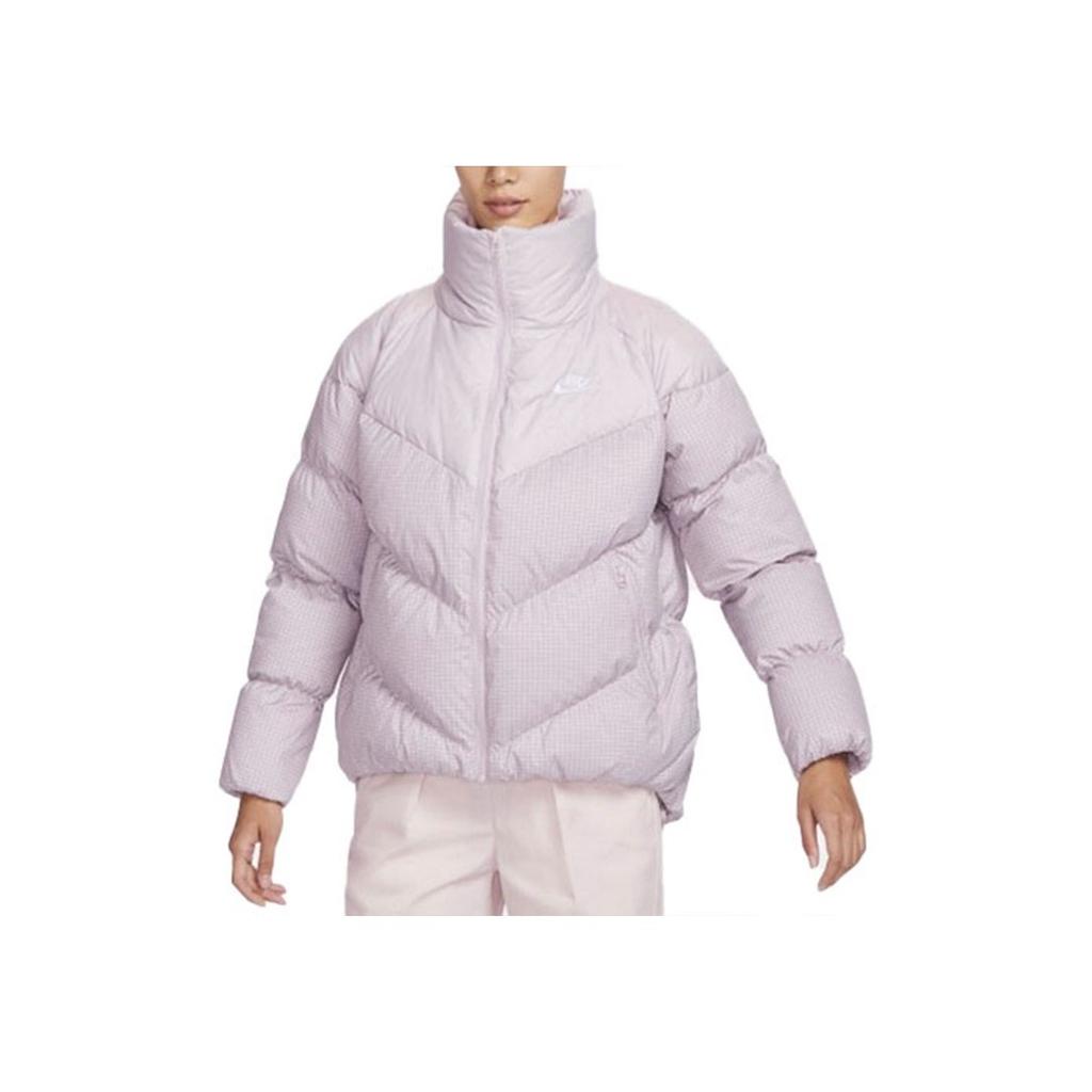 Nike Therma-Fit Casual Short Down Jacket With Stand Collar Women Jackets Purple FD8212-019