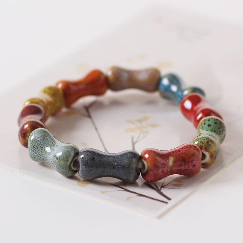 Ceramic Bracelet Jewelry Fashion Flower Glaze Bead Bracelet Multicolor Casual Bohemian Bracelet