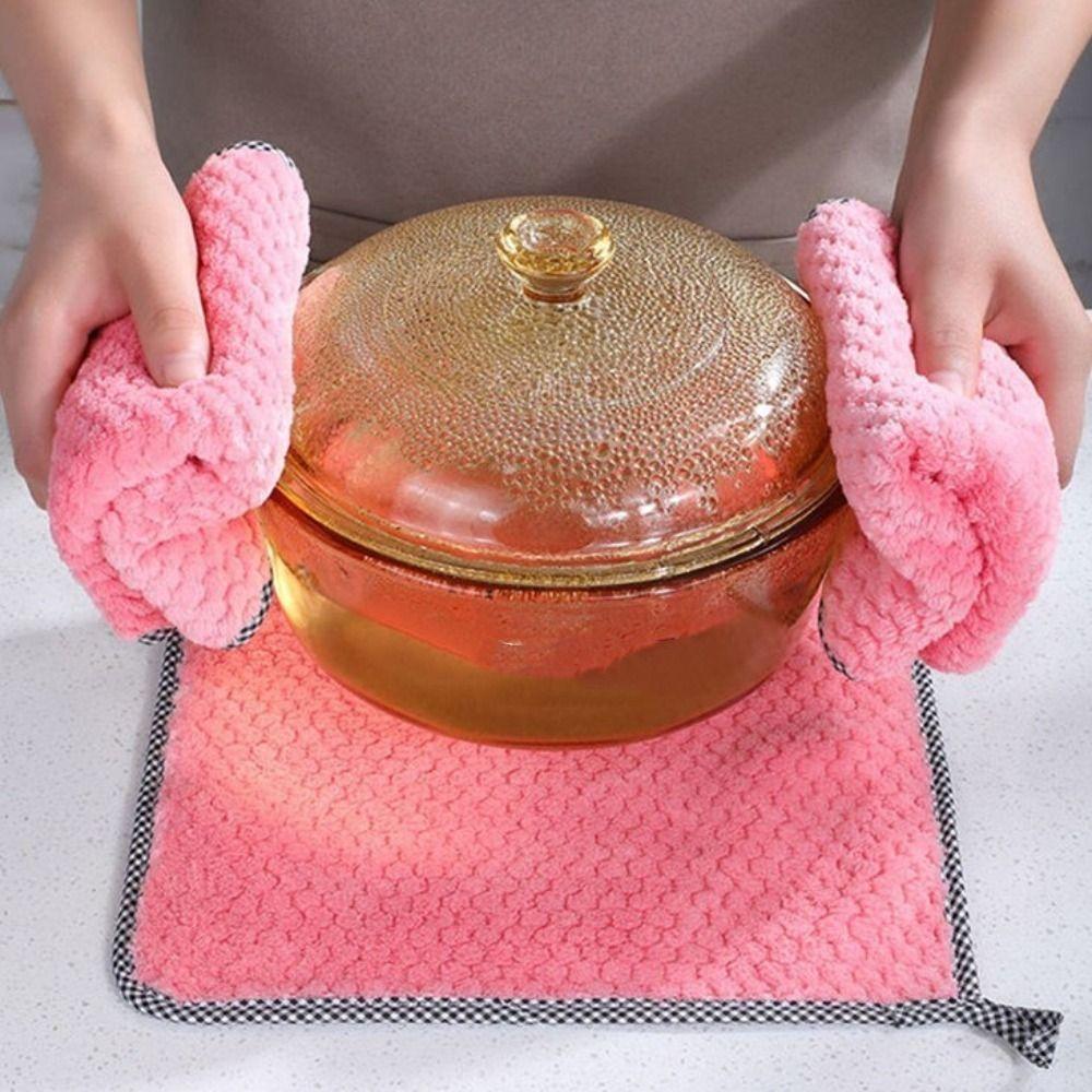 10Pcs Reusable Table Cleaning Cloth Microfiber Kitchen Rag Scouring Pad Kitchen Dish Towels  Home