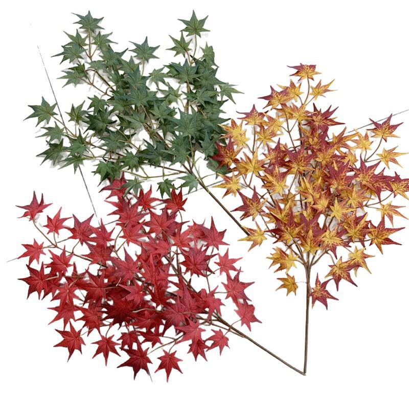 Artificial Japanese Maple Leaves - 7-Lobed Red Maple Tree Decoration