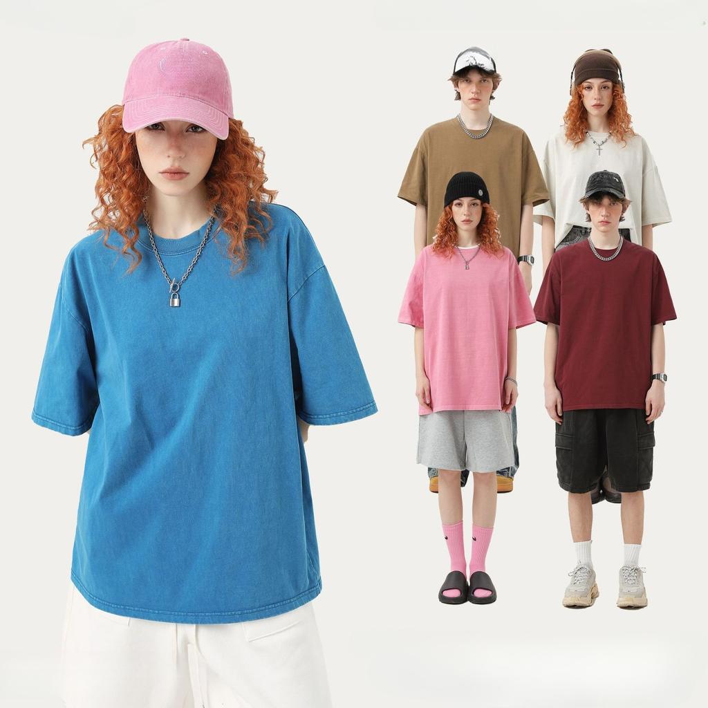 Summer pure cotton Oversized T shirts Women Men Casual Female Streetwear Large size Tees Unisex Basic Solid Young Cool y2k Tops
