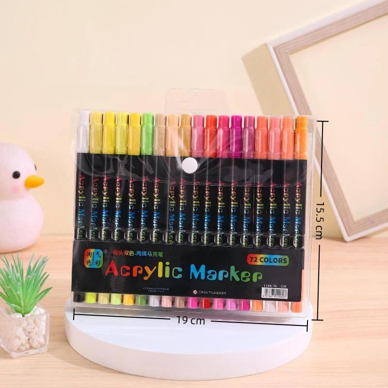 120 Colors Dual Tip Acrylic Paint for Canvas Perfect Choice for Detailed Drawing Work