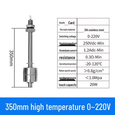 Hochtemperatur 304 Edelstahl Schwimmerschalter