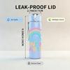 1PC Little Kinder Garden Rainbow 750ml Color Plastic Sports Water Bottle Leakproof Flip Straw Lid Suitable for Sports Office Home Use
