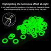 100 Pièces Anneaux pour Piquets de Tente 15 MM Piquet de Sol Lumineux dans le Noir Boucle de Piquet de Tente Fluorescente Accessoires de Clous de Tente de Camping en Plein Air