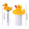 Dispenser Galleggiante Anatra Cartone Animato Termometro Misuratore Pulizia per Piscina Spa Giardino Laghetto Accessori