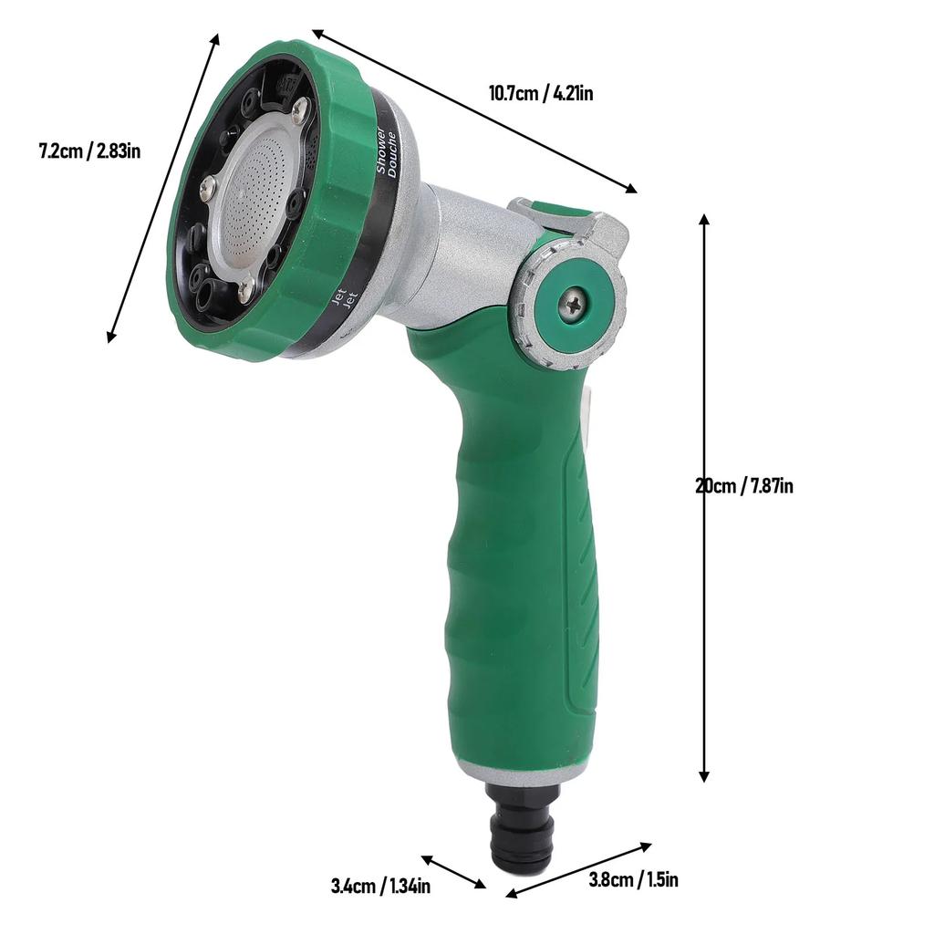 Garden Hose Nozzle 6 Spray Modes Ergonomic Grip High Pressure Water Hose Sprayer For Washing Car Watering Flowers
