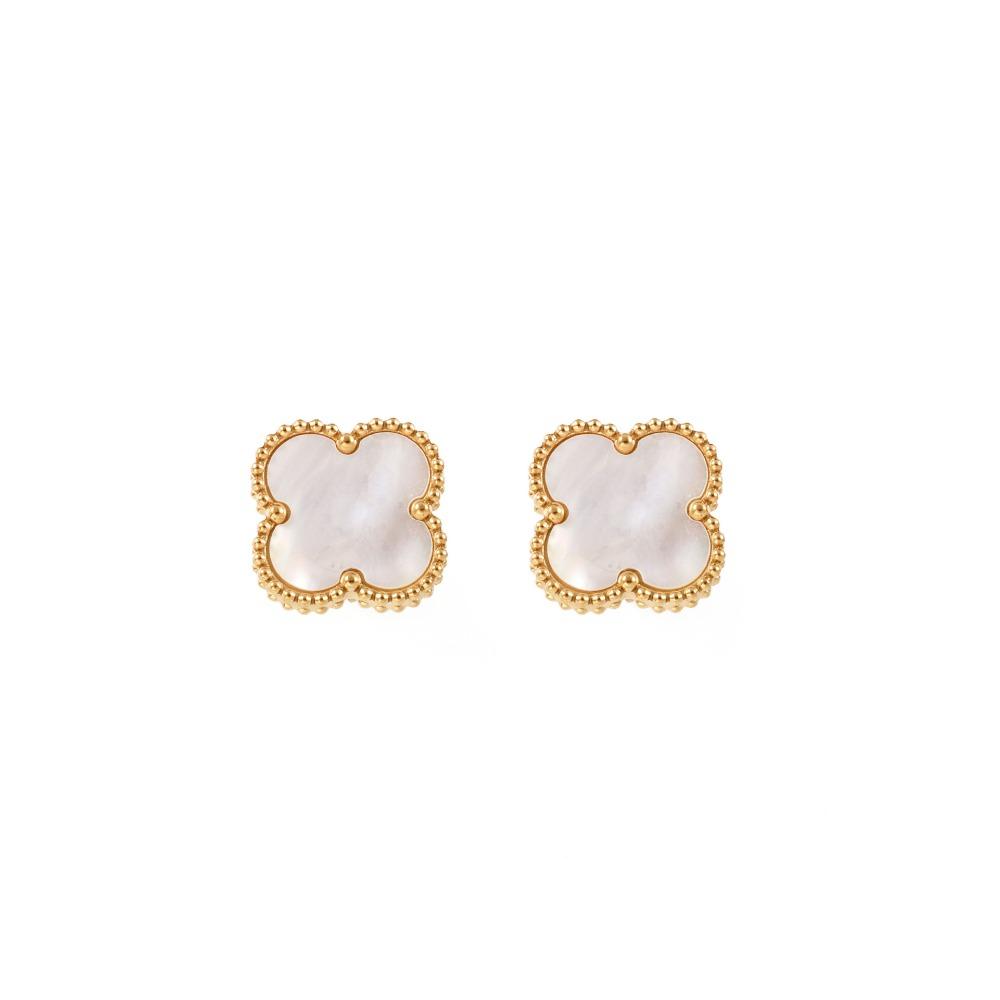 Neue Kleeblatt Ohrstecker Luxuriös Stilvoll Minimalistisch und Elegant 15mm Titanstahl Ohrringe