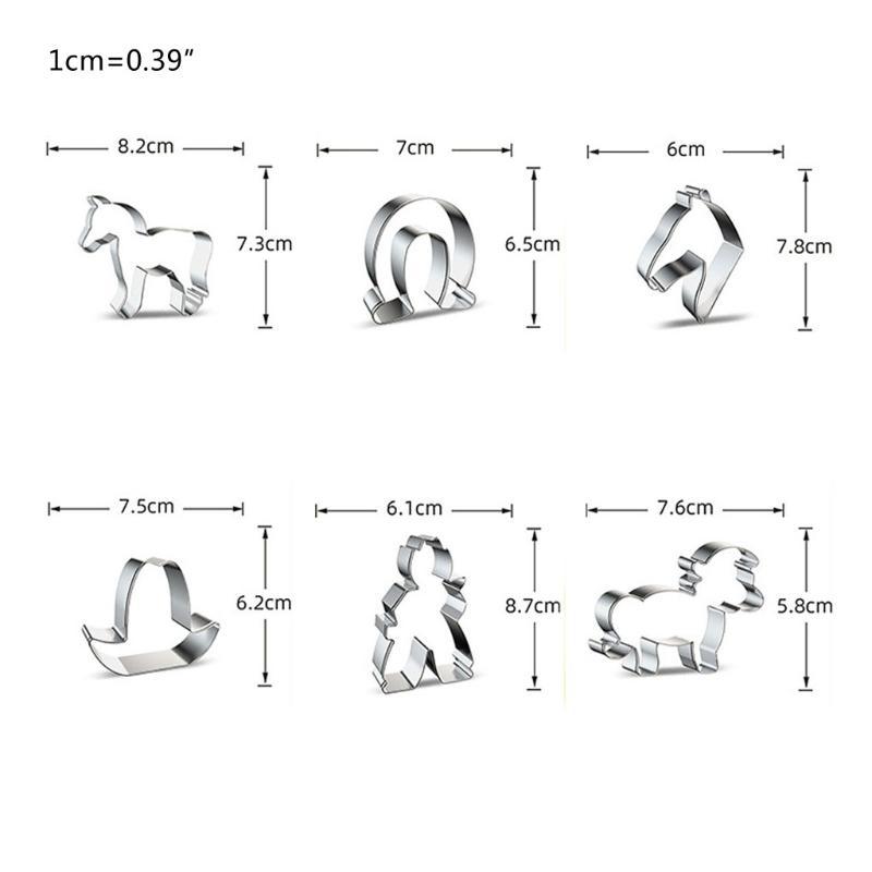 6 PCS Stainless Steel Biscuit Moulds Biscuit Cutters Cookie Molds Cookie Cutters