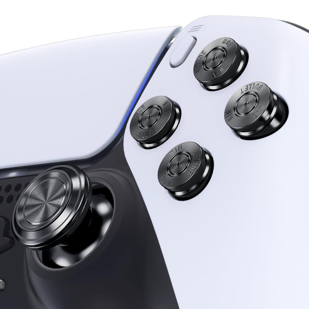 EXtremeRate Metal Thumbstick Tlačítko ABXY pro kompatibilní s PS5 Vlastní náhradní hliníkový analogový palec Akční tlačítka Směrová tlačítka pro