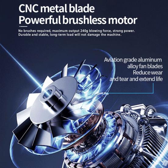 Brushless Turbofan 13W High-Power Motor Lightweight Portable Design High-power Driver Fan Home Office Cooling Fan