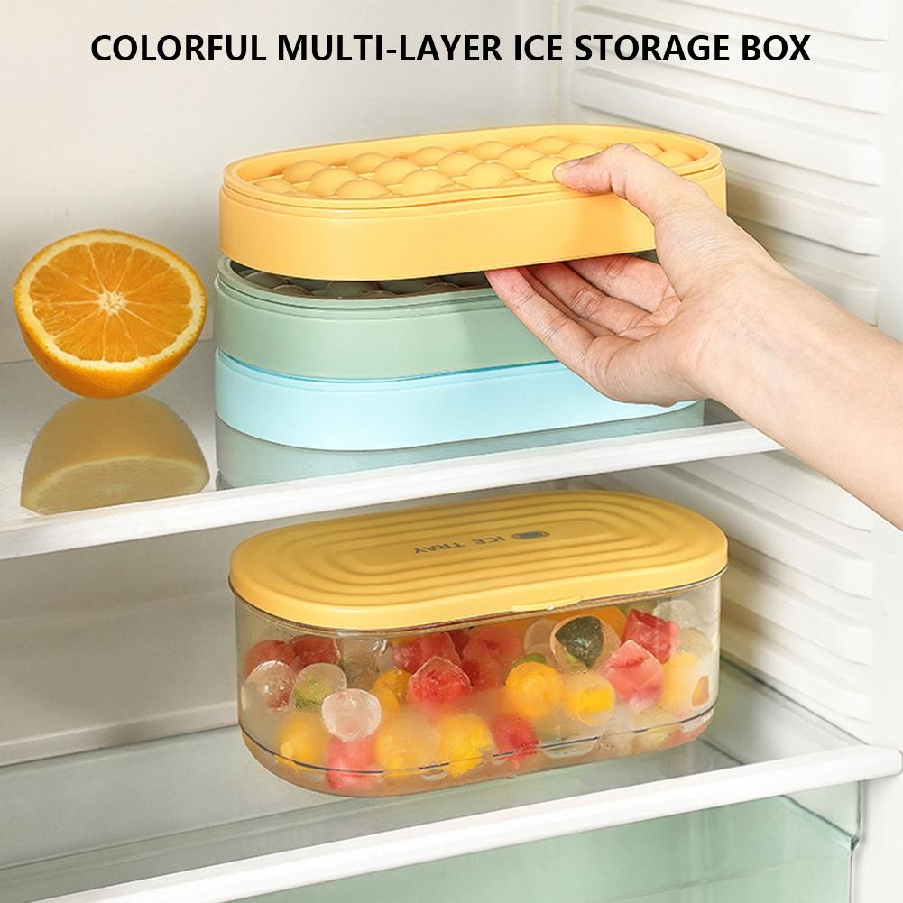 

Round Ice Cube Tray With Storage Box Quick Demould Ice Cube Moulds Creative Party Bar Kitchen Cold Drink Container Accessories Style A красный