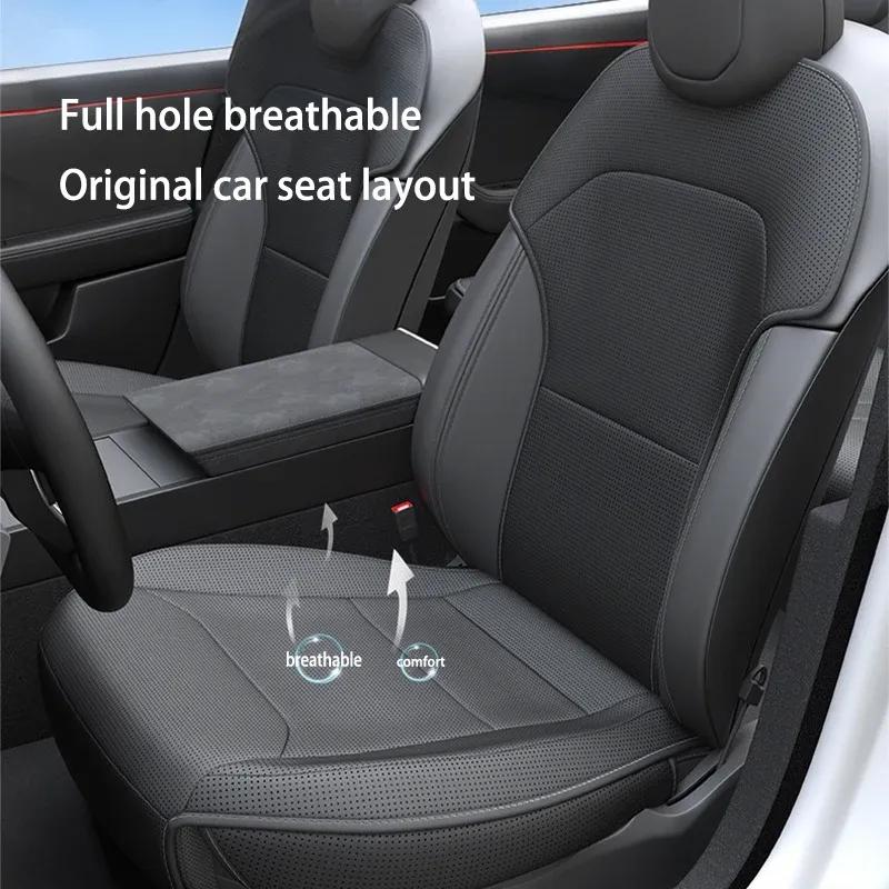 Per Nuova Tesla ModelY Juniper 2025 Cuscino Sedile in PU Perforato Traspirante Universale Divisibile Protezione Sedile Auto Accessori Interni