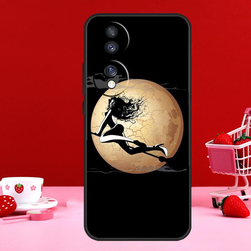 Witchcraft Halloween Cat Dark Witch For Honor Magic 7 5 6 8 Pro Case For Honor 200 400 50 70 90 Lite X8c X8b X9a X9b X9c X9d Win