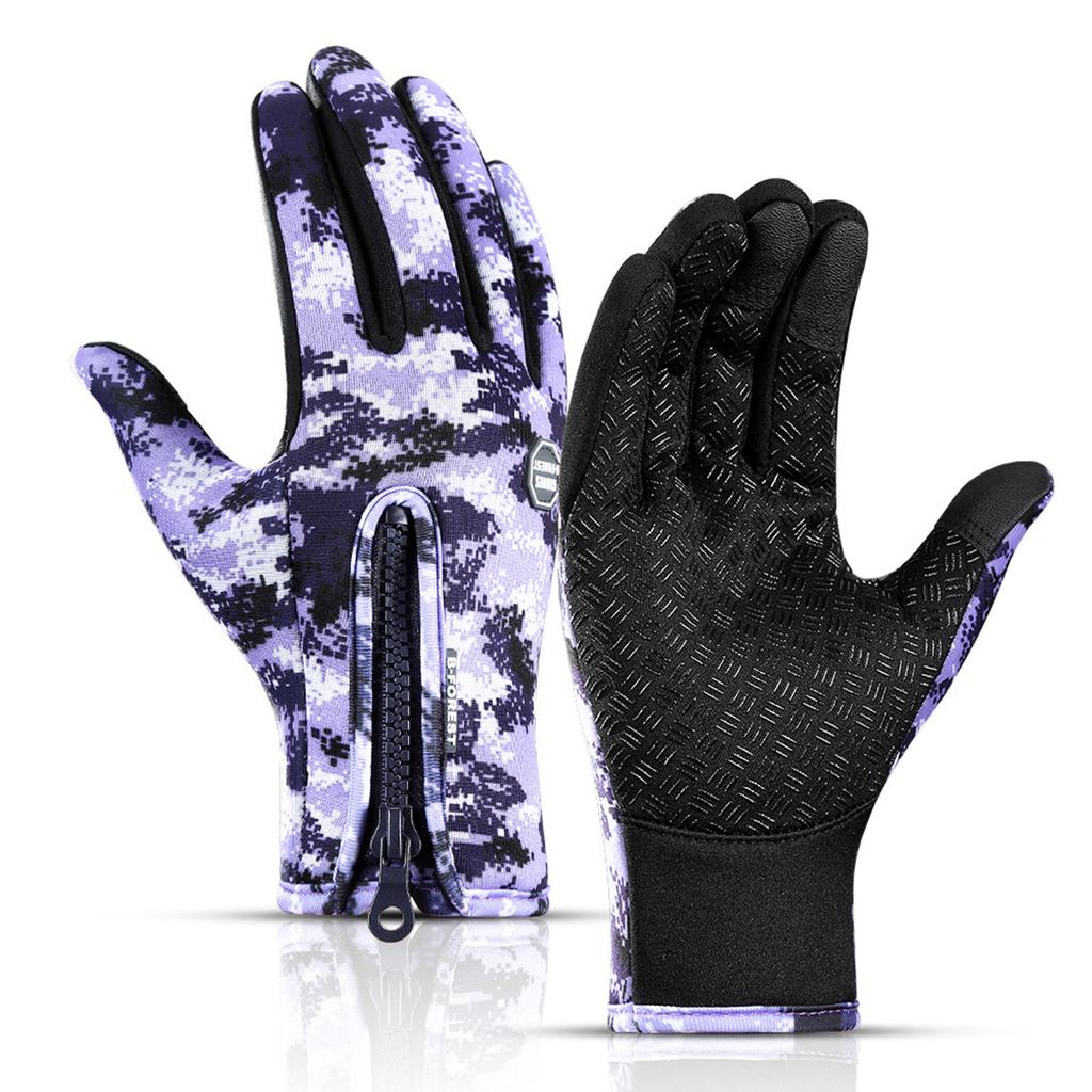 Zipper Winter Running Gloves for Men Women Thermal Hand Warmers Gloves Skiing Hiking Motocycling Cycling