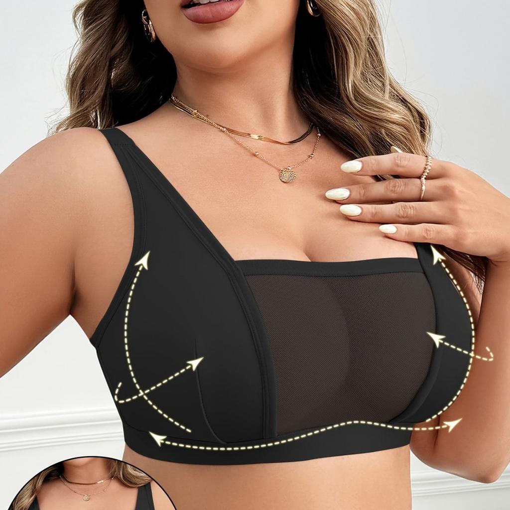 Sheer Mesh Deep V Bra Ultra‑Thin No‑Padding Sexy Lingerie for Women
