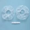 100 Pieces of Disposable Plastic Dustproof and Waterproof Thickened Hotel Family Shower Bath Transparent Hair Elastic Cap Hat