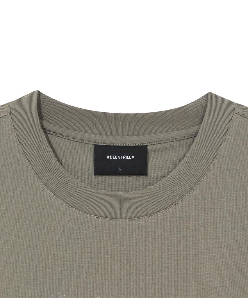 BEENTRILL B Gothic Logo T-Shirt (Khaki)