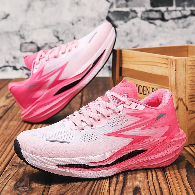 Carbon Plate Running Shoes Men Women Lightweight Marathon Training Sneakers With Full Cushioning Breathable Mesh Upper