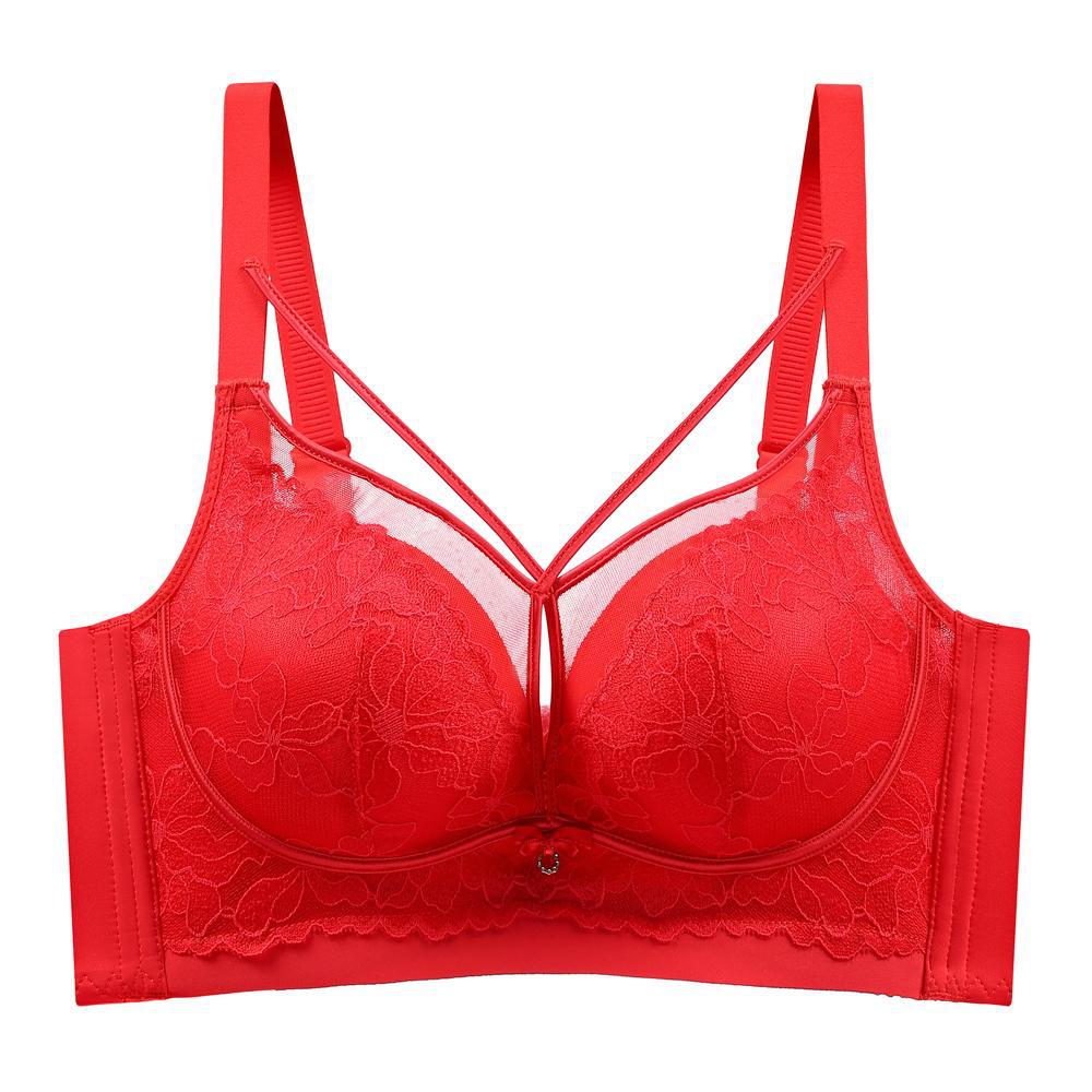 

Factory autumn and winter new products, comfortable adjustment bra, double breasts, sexy lace bra 32/70AB красный