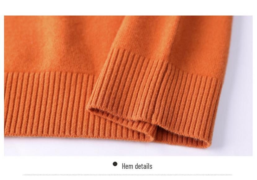Women's Pure Wool V-Neck Long-Sleeve Knit Sweater - New Style for Autumn Winter, Loose Fit Base Layer for Middle-Aged Moms