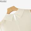 ZANZEA Women Loose Round Neck Casual Sleeveless Blouse