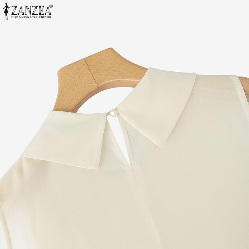 ZANZEA Women Loose Round Neck Casual Sleeveless Blouse