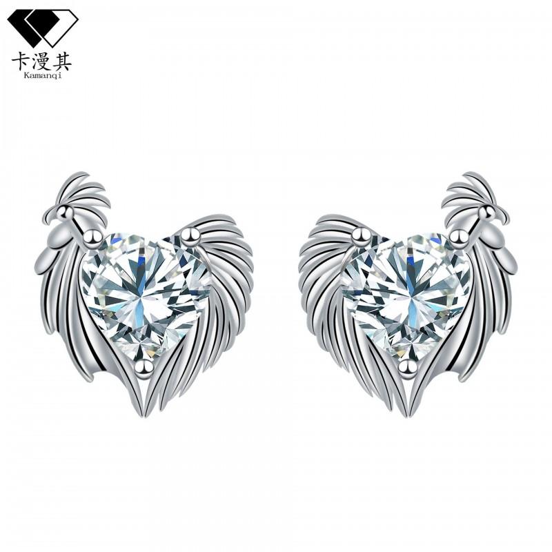 Elegant Heart Stud Earrings Women Gold Plated Copper Fashion Jewelry White Red Color Options 2025 Collection White