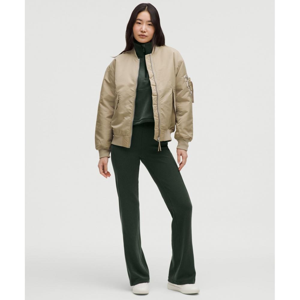 Lululemon Ribbed Softstreme Flared Pant  Regular Rainforest Green