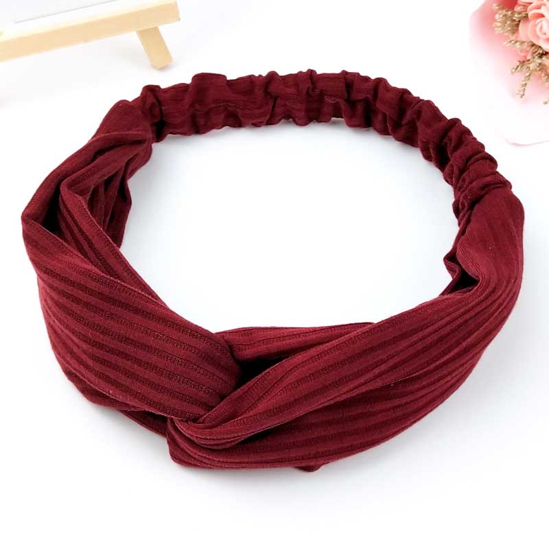 Scrunchies Frau Geknoteter Turban Haaraccessoires für Mädchen Stirnband Turban Elastisches Haarband Kopfwickel Gestreifte Haar-Scrunchies