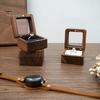 Wooden Ring Gift Box Portable Wedding Engagement Proposal Ring Storage Case Multifunction Bracelet Necklace Stud Earring Jewelry Display Holder