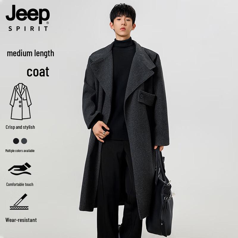 Мужское теплое шерстяное пальто средней длины JEEP SPIRIT L
