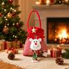 Christmas Decoration Knitted Gift Bag with 3D Doll, Holiday Party Pouch