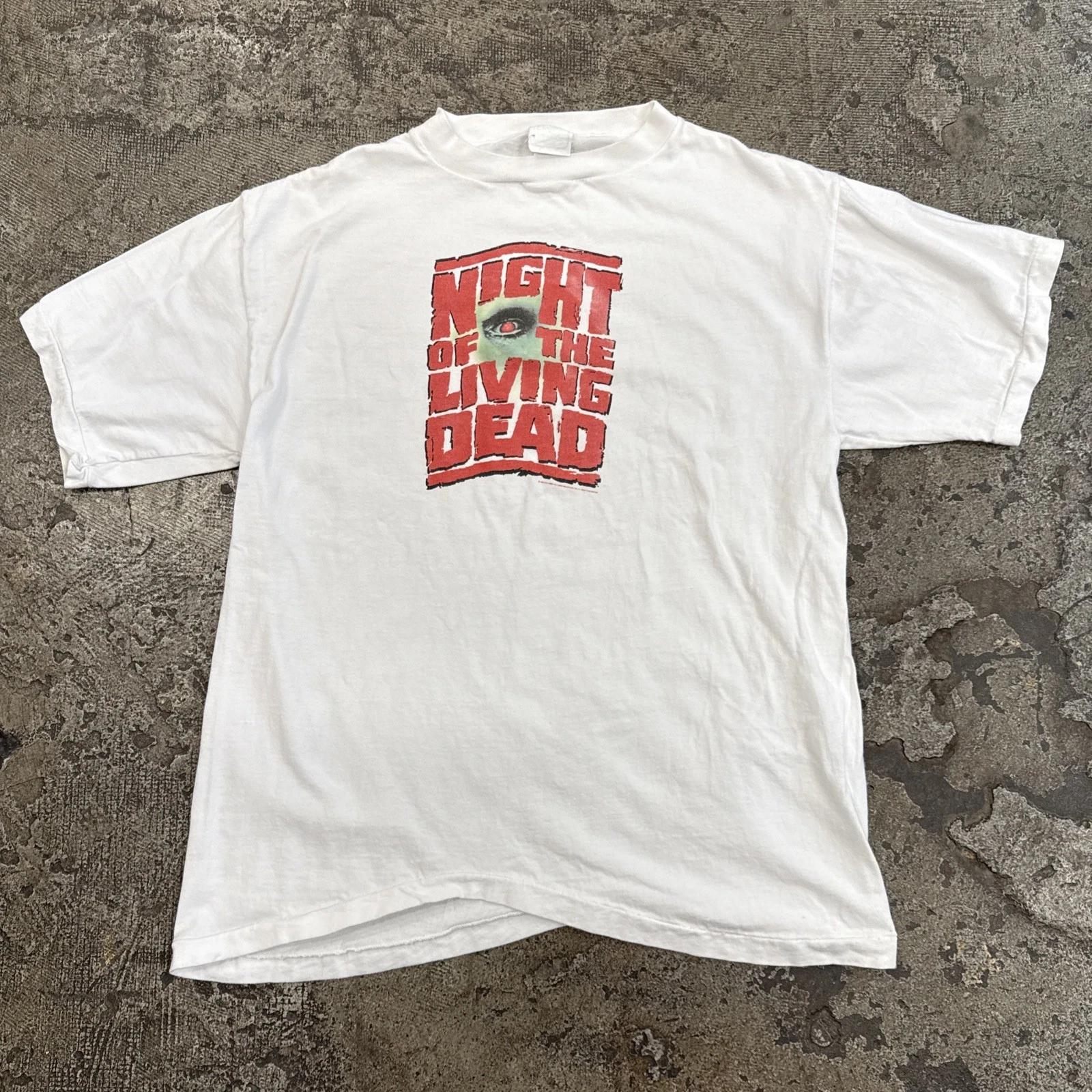 Vintage 90s Night of the Living Dead Horror Movie T Promo shirt Fits M White S