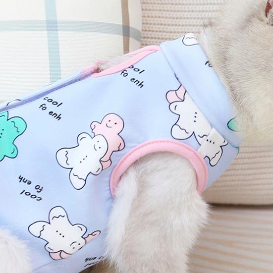 Pet Surgical Suit Gingerbread Man Pattern Anti-licking Skin-friendly Four-leg Cats Dogs Surgery Recovery Suit Pet Supplies