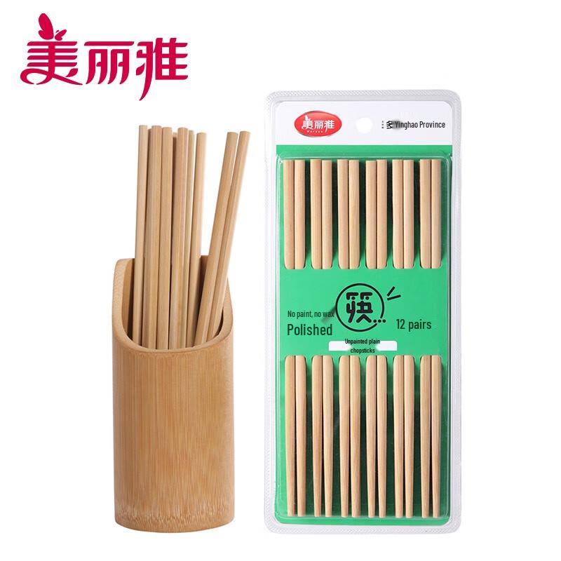 Meiliya Unpainted Square Chopsticks