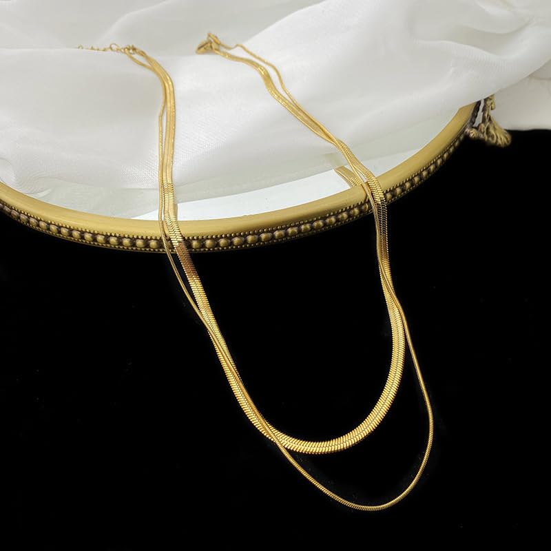 Thin Snake Gold Thin Snake Necklace Chain Stainless Steel [Tasiso] Necklace, Silver, Unisex, Chain, Hypoallergenic, Chain, Chain, Set, Women's