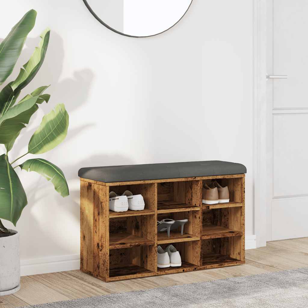 Shoe Bench with Vintage Wood Look 82 x 32 x 50 cm Engineered Wood